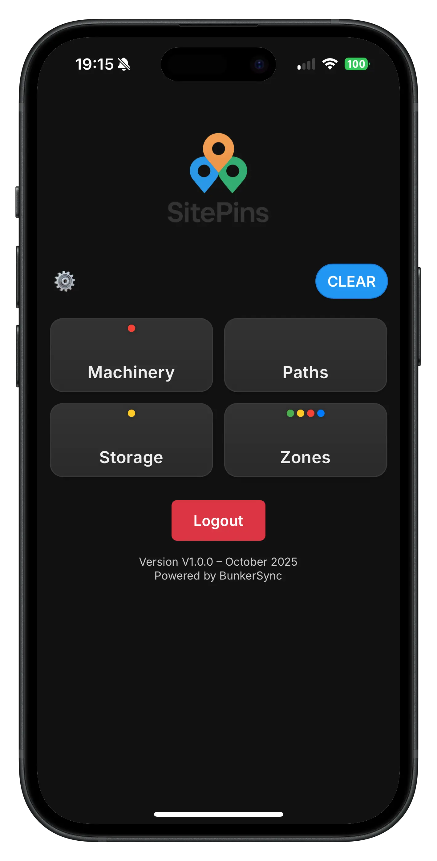 Construction home screen